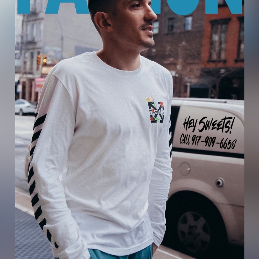 Andrew Schulz “Fashun” Merch - “Comedy” long-sleeved shirt (Size Small/Petite)